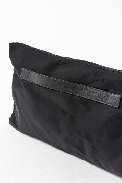 Prada Nero Tessuto Nylon Logo Clutch