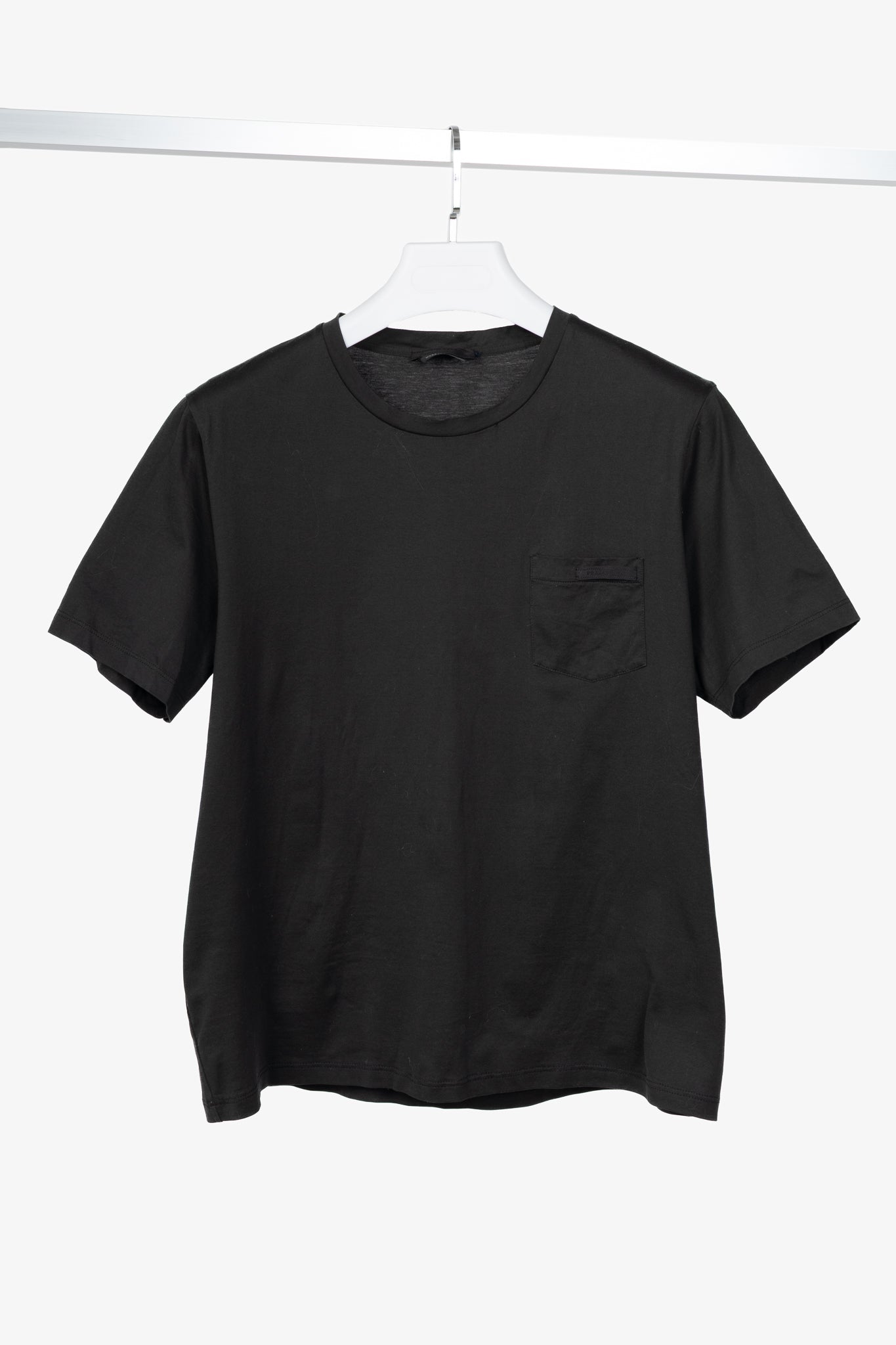 Prada Black Cotton-Jersey Pocket T-Shirt