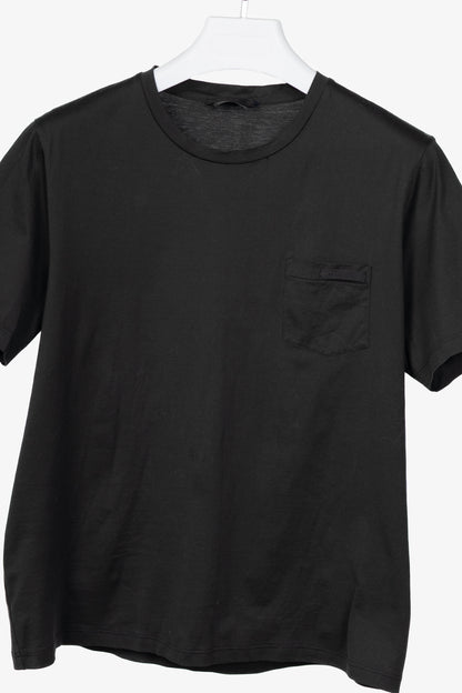 Prada Black Cotton-Jersey Pocket T-Shirt