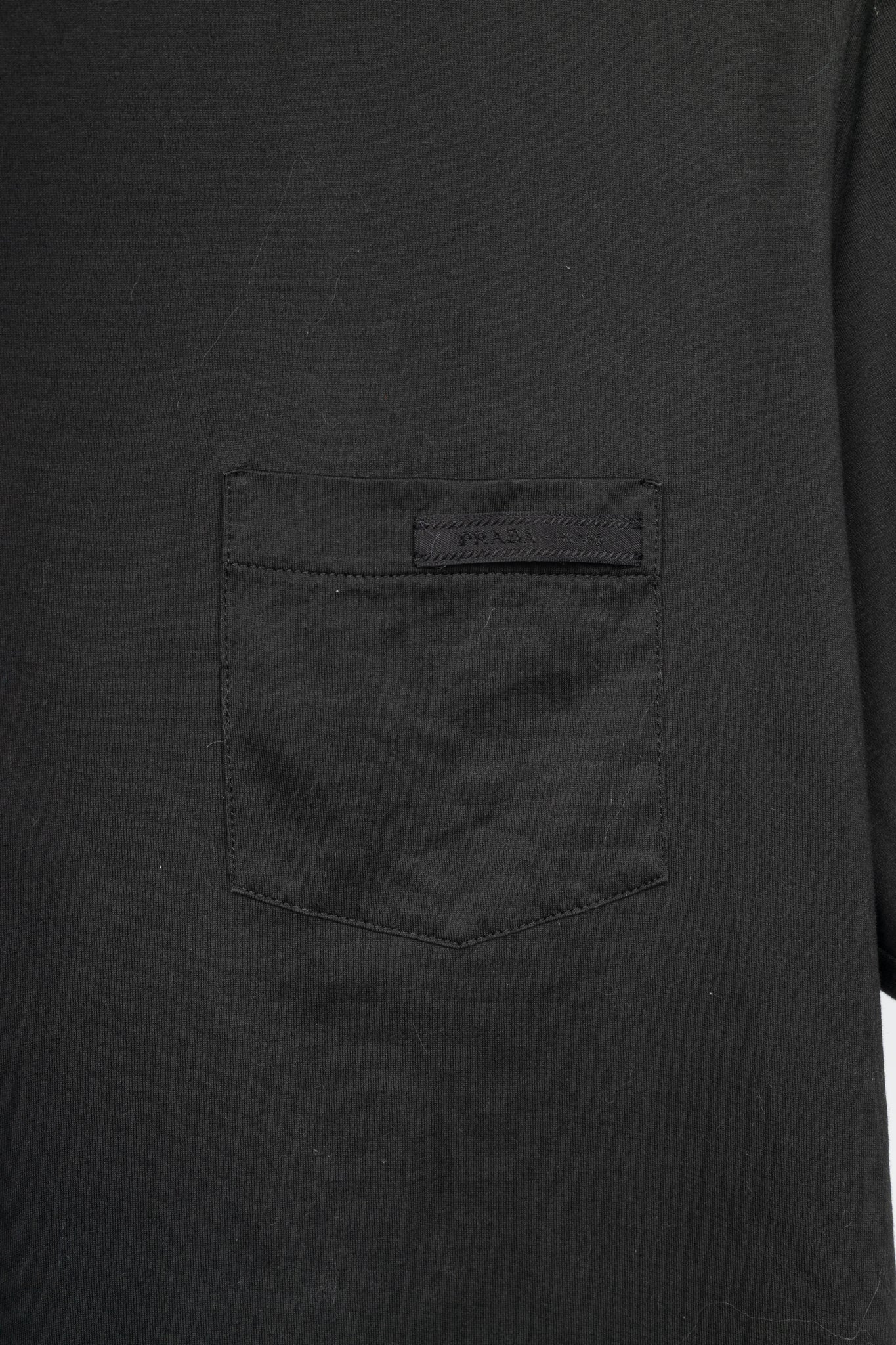 Prada Black Cotton-Jersey Pocket T-Shirt