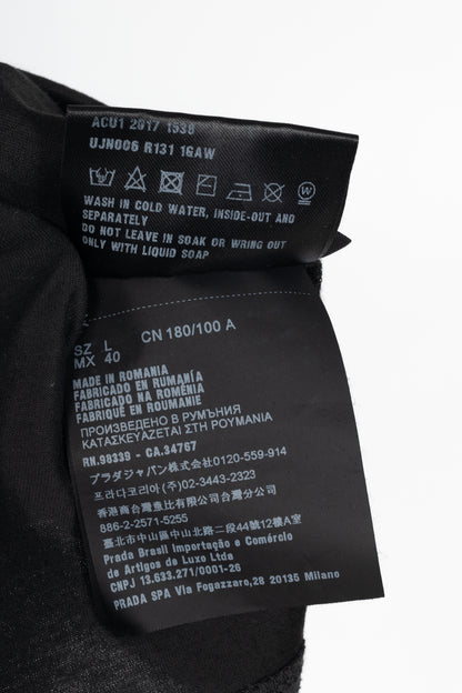 Prada Black Cotton-Jersey Pocket T-Shirt