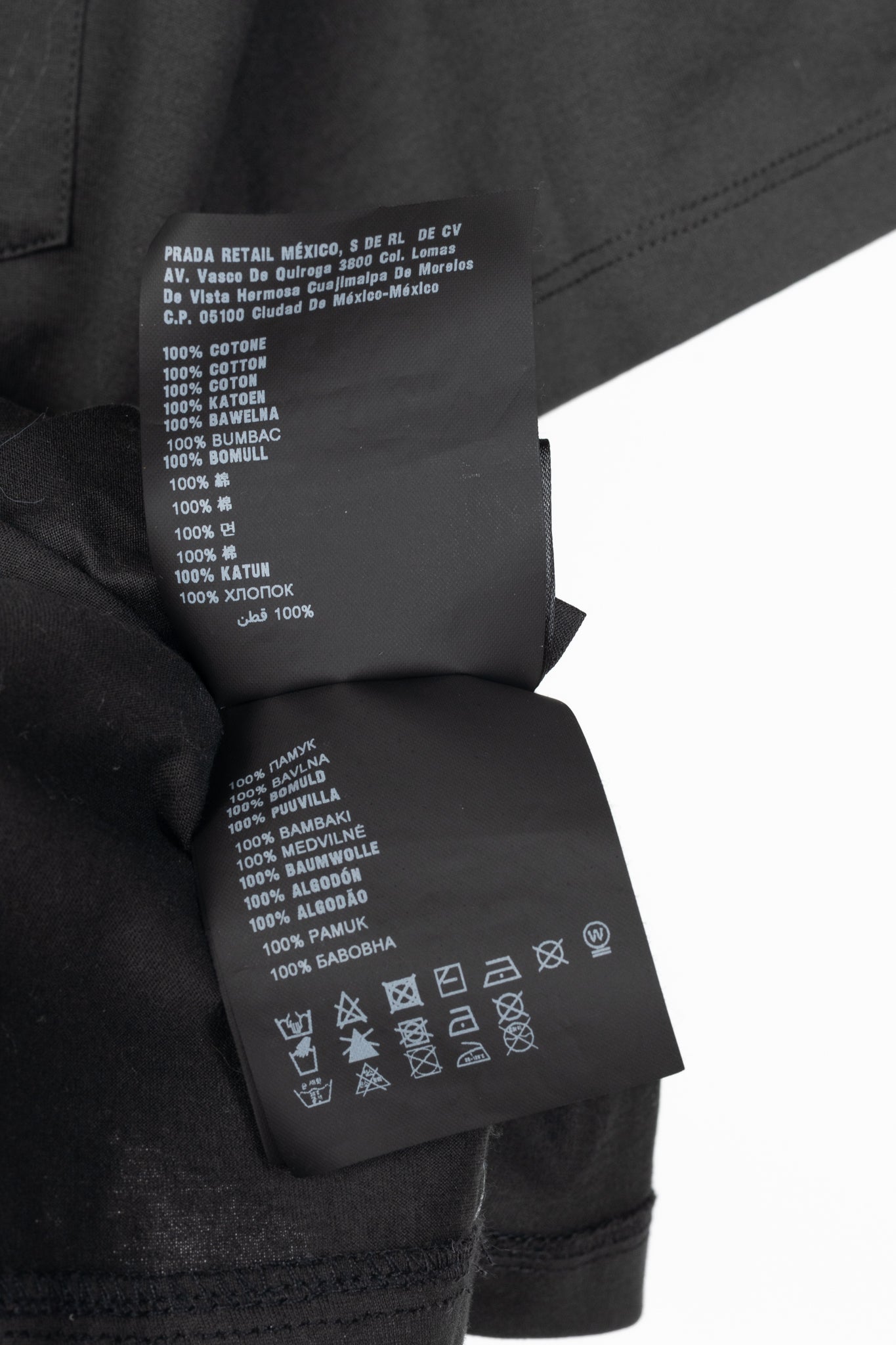 Prada Black Cotton-Jersey Pocket T-Shirt