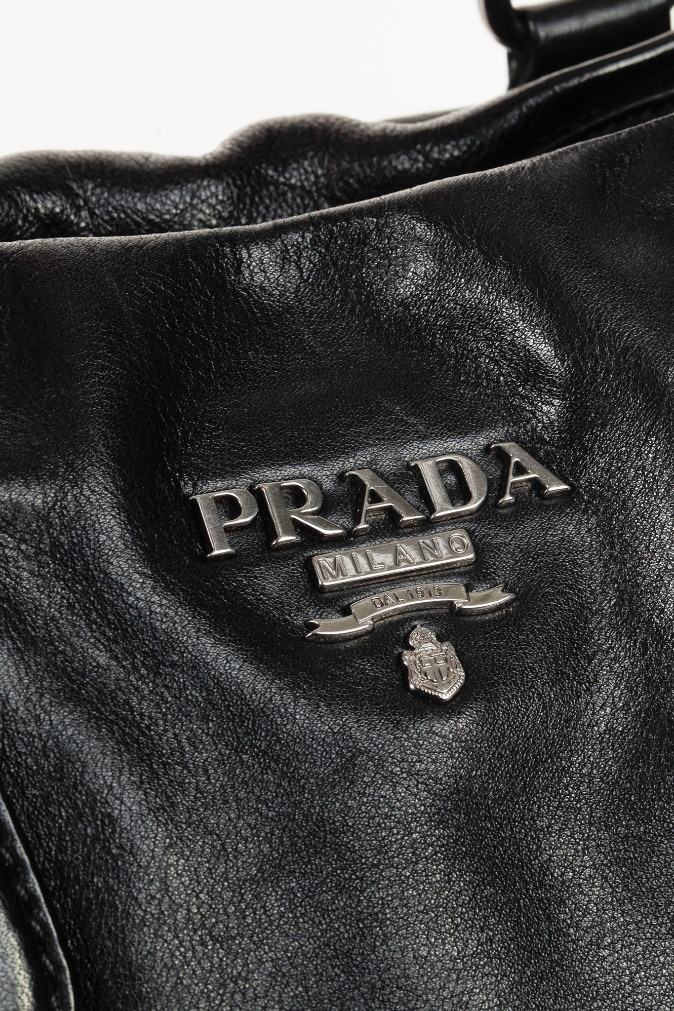 Prada Medium Nero Soft Calf Leather Tote Bag