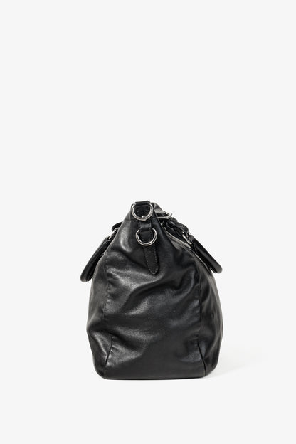 Prada Medium Nero Soft Calf Leather Tote Bag