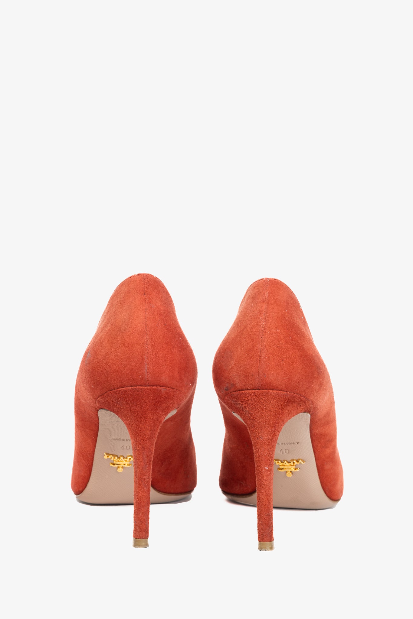 Prada Red Suede Pointed-Toe Pumps