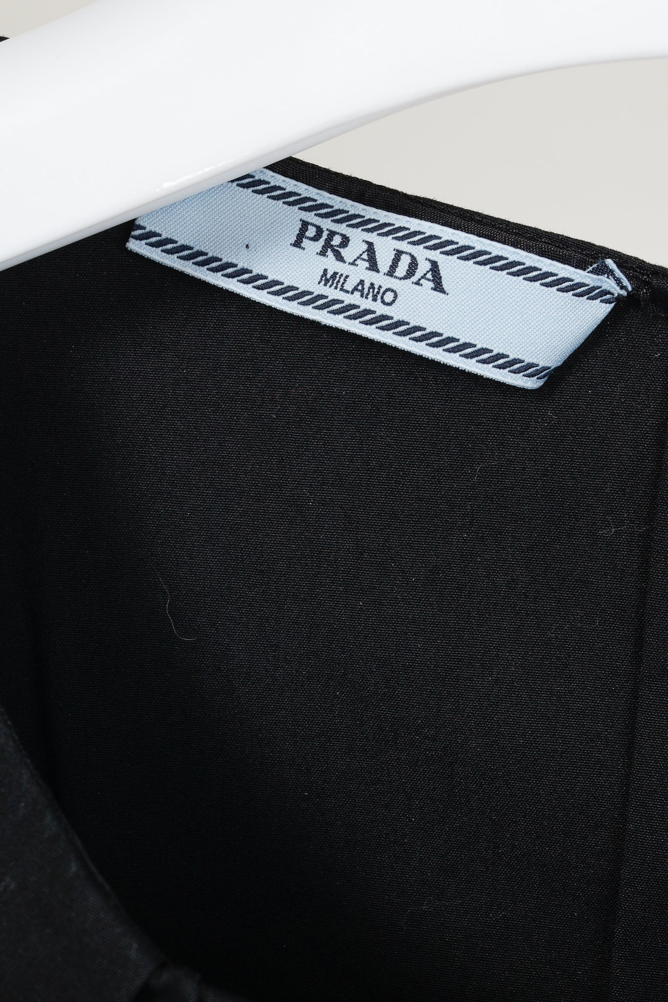 Prada 2010 Black Cotton Poplin Sleeveless Fitted Empire Dress