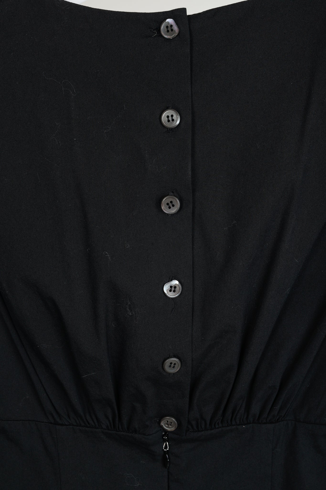 Prada 2010 Black Cotton Poplin Sleeveless Fitted Empire Dress
