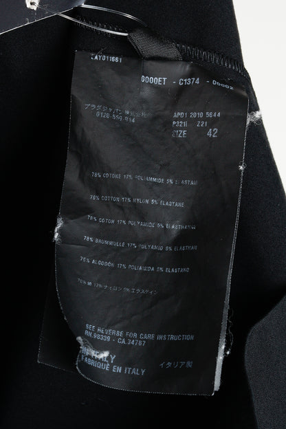 Prada 2010 Black Cotton Poplin Sleeveless Fitted Empire Dress