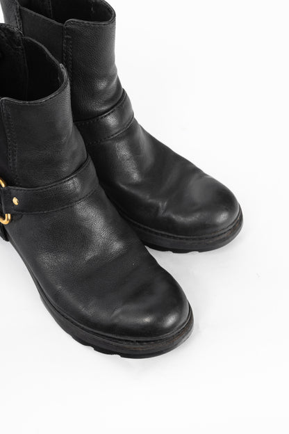 Prada Nero Bufalo Antic Harness Chelsea Boots