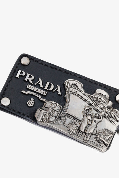 Prada Black Leather SHW Ship-Motif Bag Charm