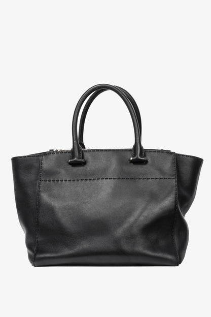 Prada Black Hand Stitched Calfskin Leather Tote
