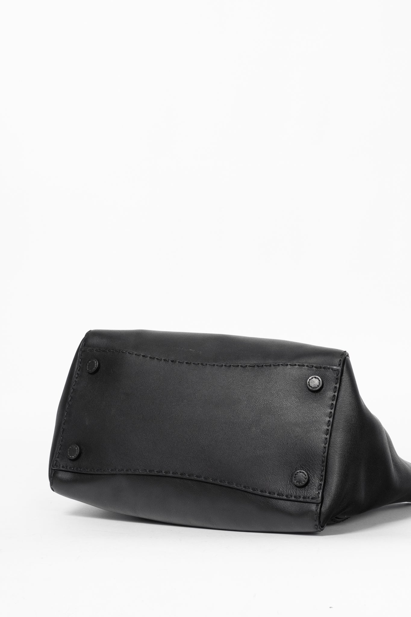 Prada Black Hand Stitched Calfskin Leather Tote