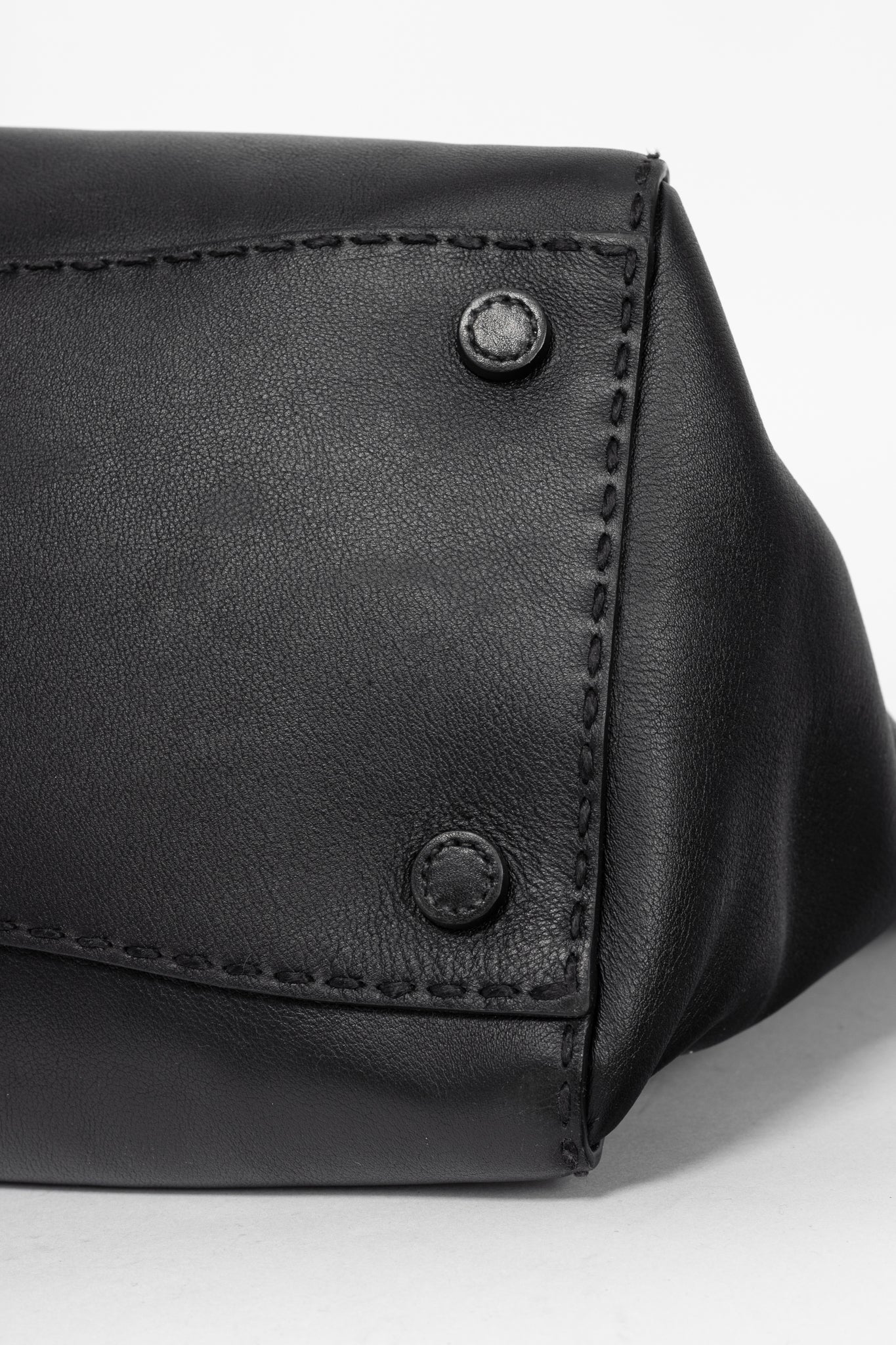 Prada Black Hand Stitched Calfskin Leather Tote