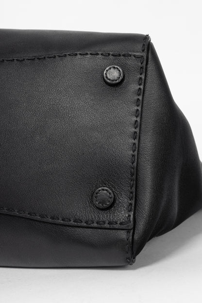 Prada Black Hand Stitched Calfskin Leather Tote