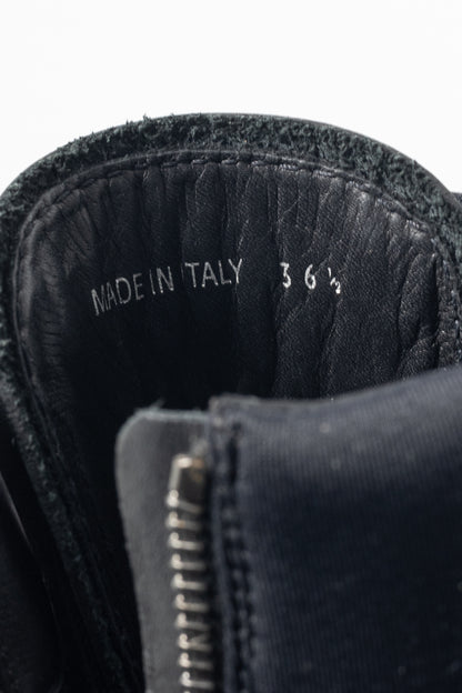 Prada AW18 Black Leather Clip-Detail Combat Boots