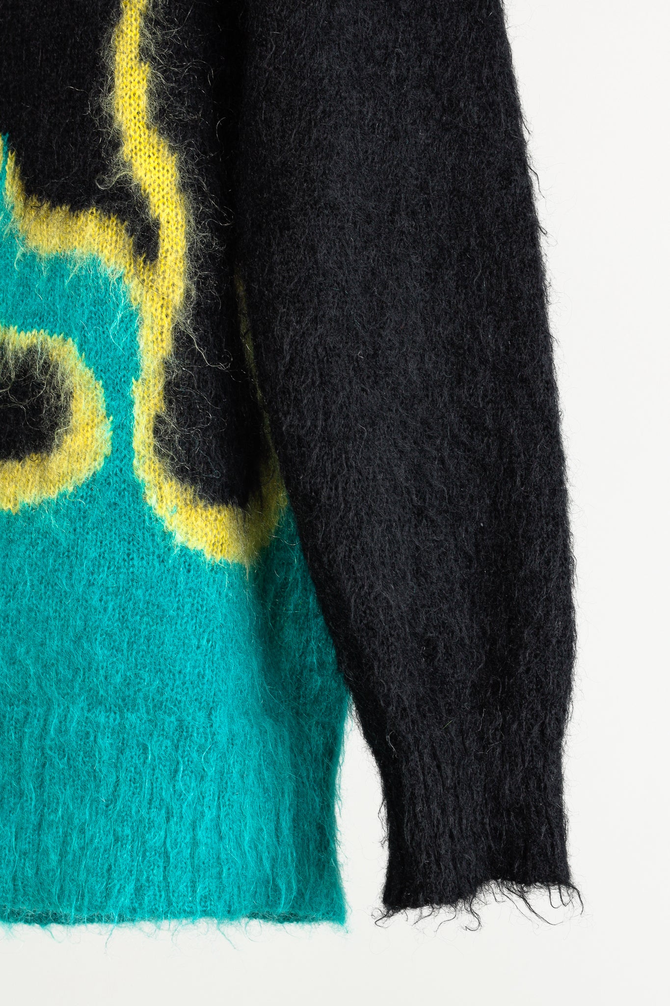 Prada AW/18 Black Flame Intarsia-Knit Mohair-Blend Sweater