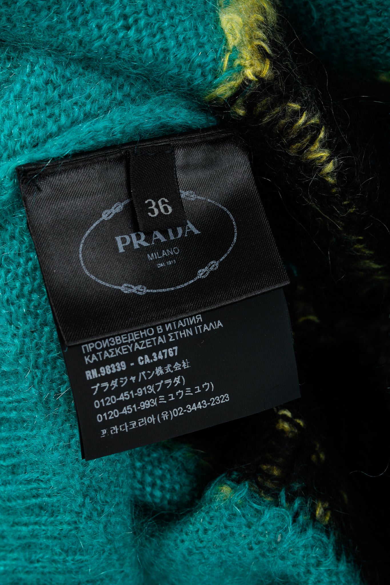 Prada AW/18 Black Flame Intarsia-Knit Mohair-Blend Sweater