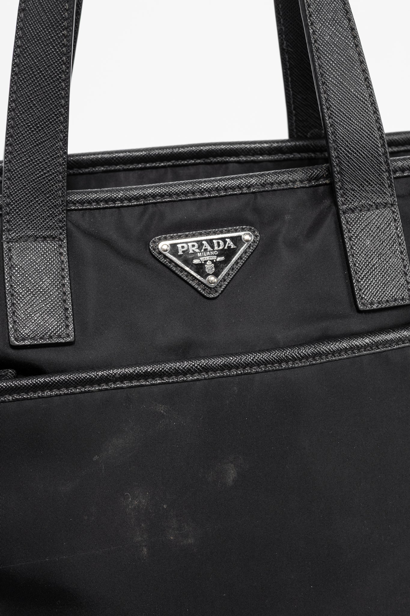 Prada Nero Tessuto & Saffiano-Leather 2-Way Tote