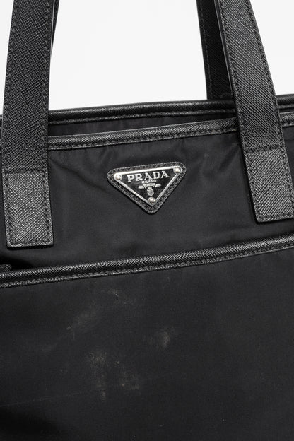 Prada Nero Tessuto & Saffiano-Leather 2-Way Tote