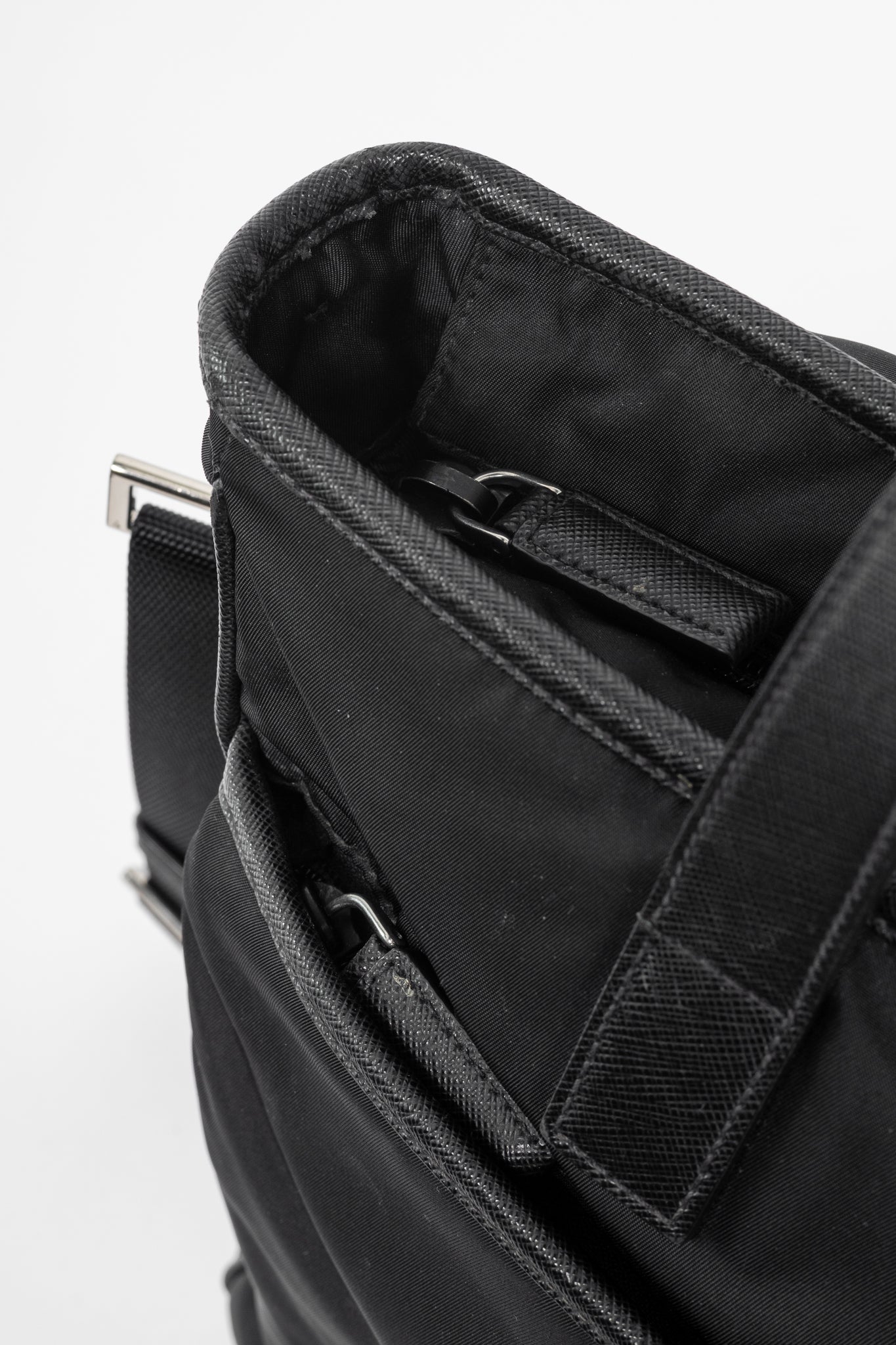 Prada Nero Tessuto & Saffiano-Leather 2-Way Tote