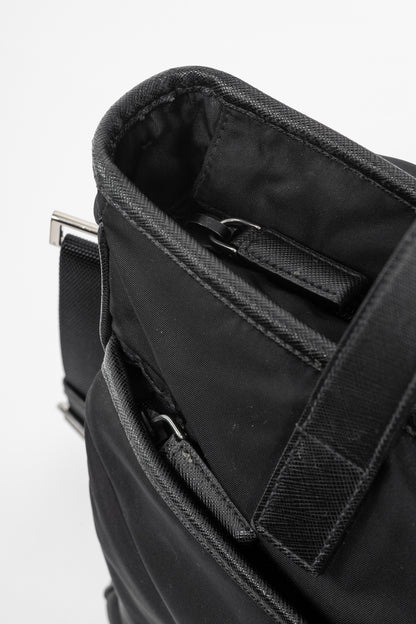 Prada Nero Tessuto & Saffiano-Leather 2-Way Tote