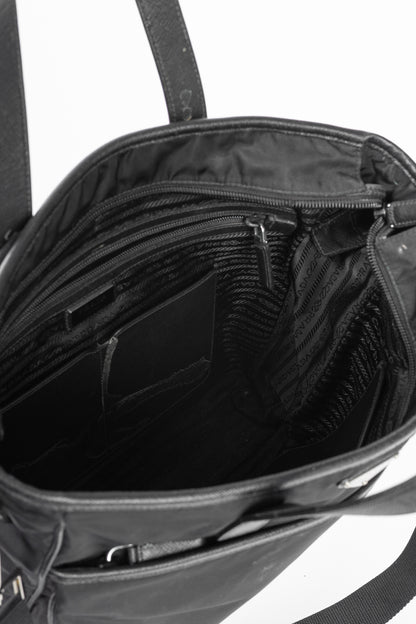 Prada Nero Tessuto & Saffiano-Leather 2-Way Tote