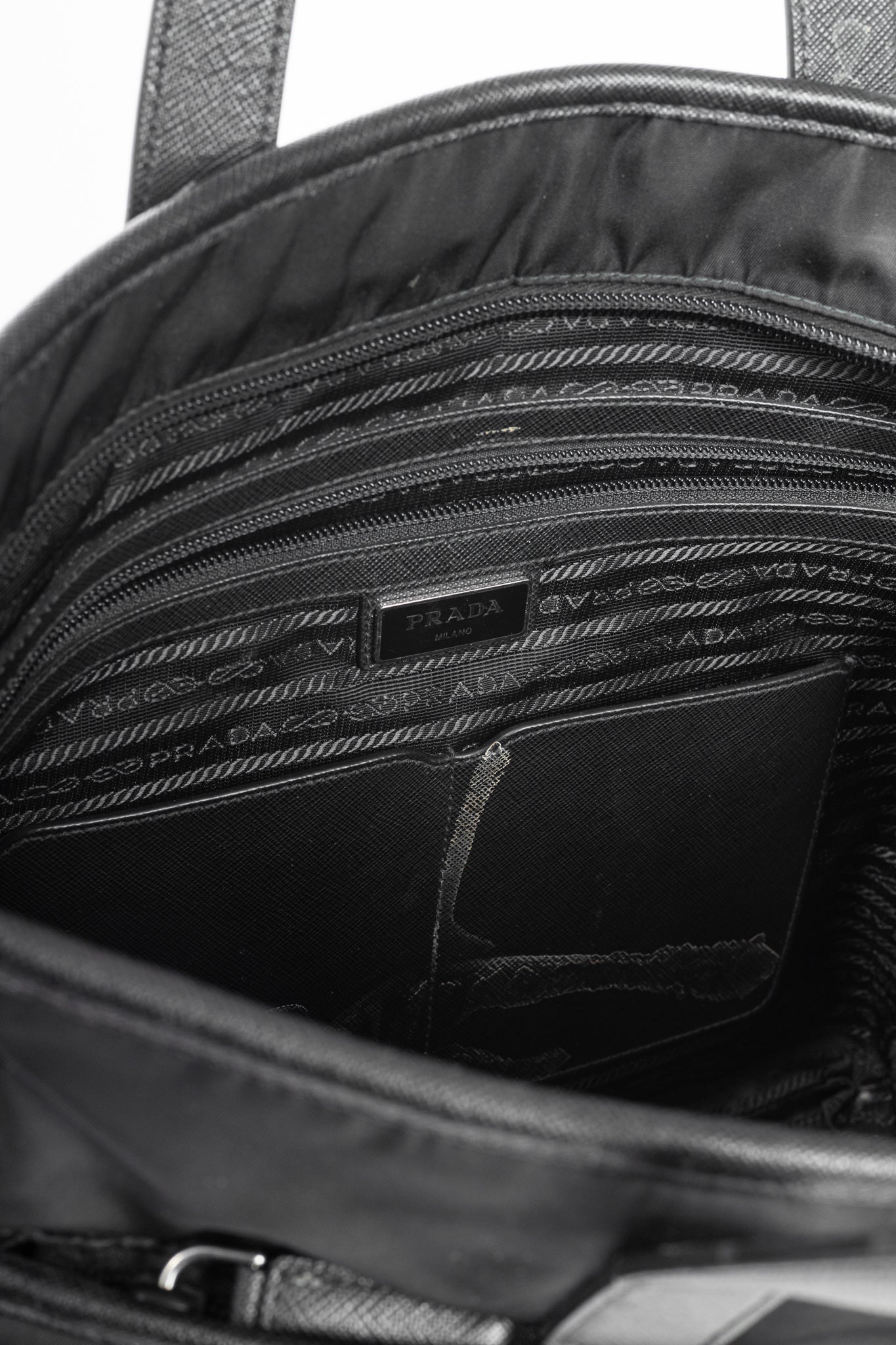 Prada Nero Tessuto & Saffiano-Leather 2-Way Tote