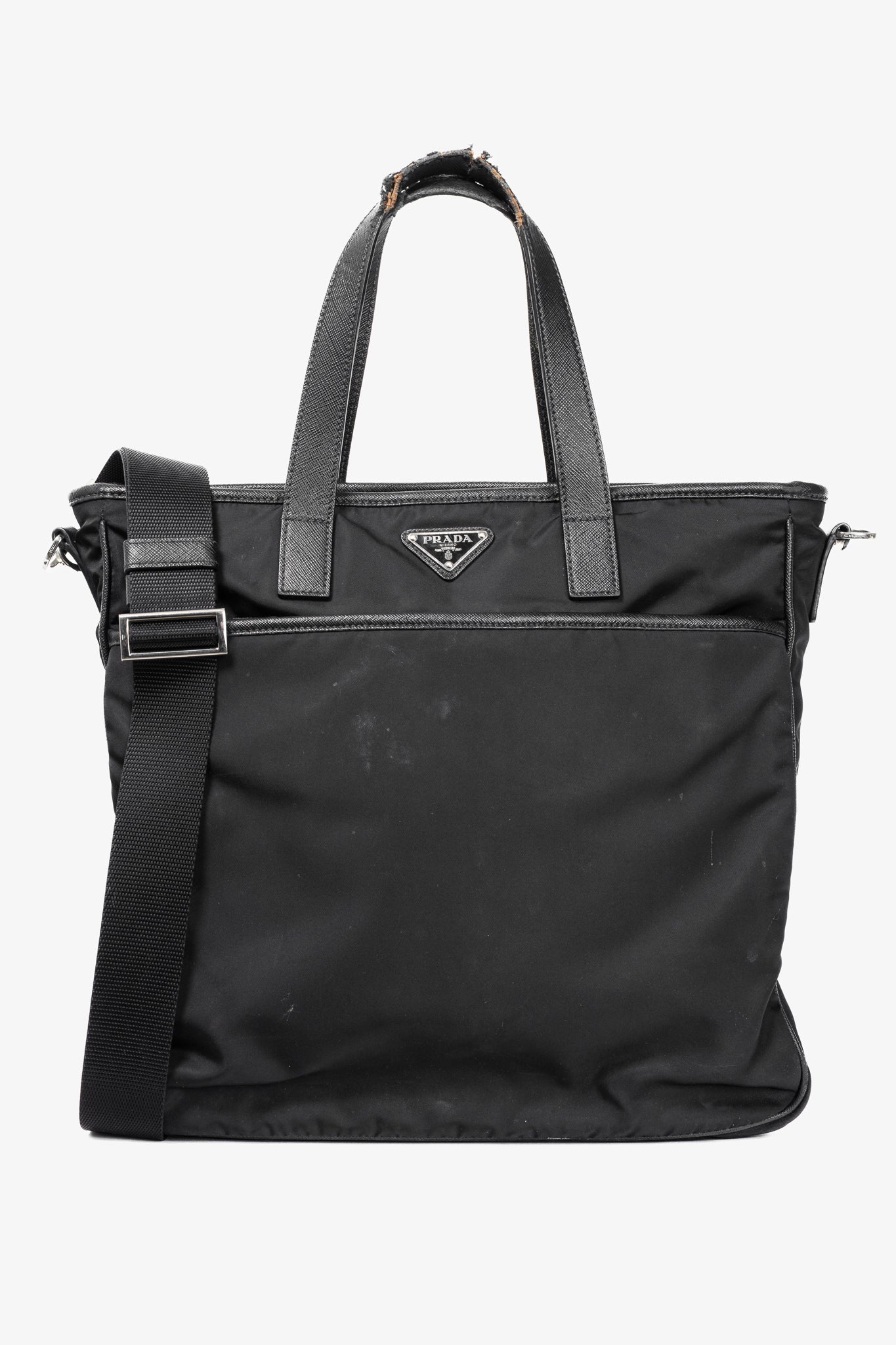 Prada Nero Tessuto & Saffiano-Leather 2-Way Tote