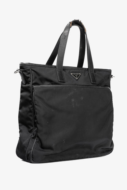 Prada Nero Tessuto & Saffiano-Leather 2-Way Tote