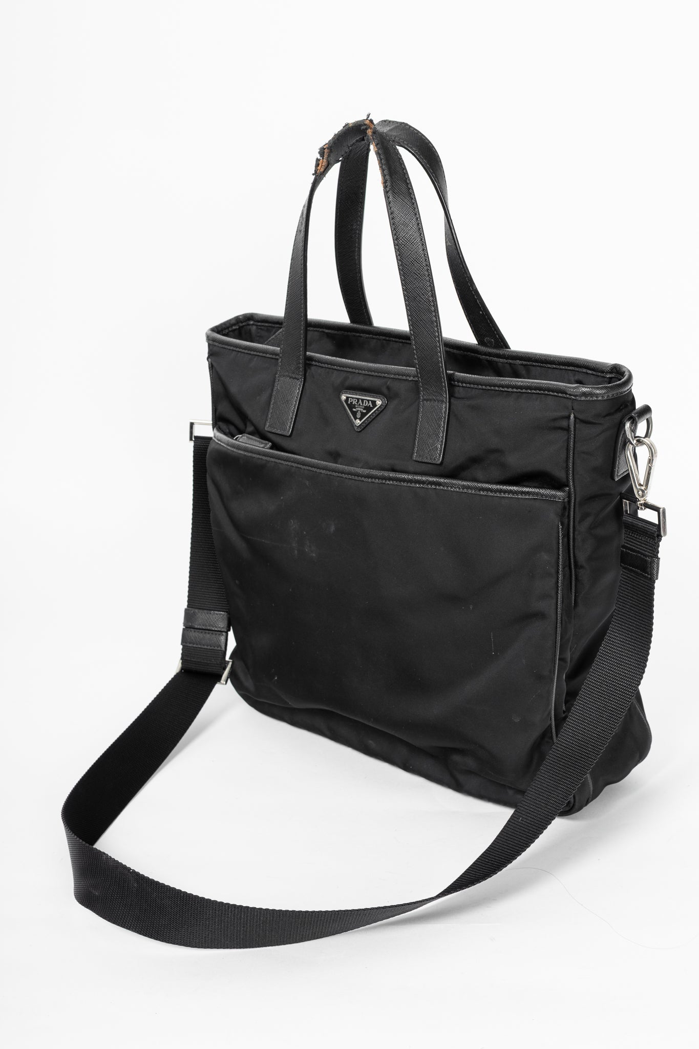 Prada Nero Tessuto & Saffiano-Leather 2-Way Tote