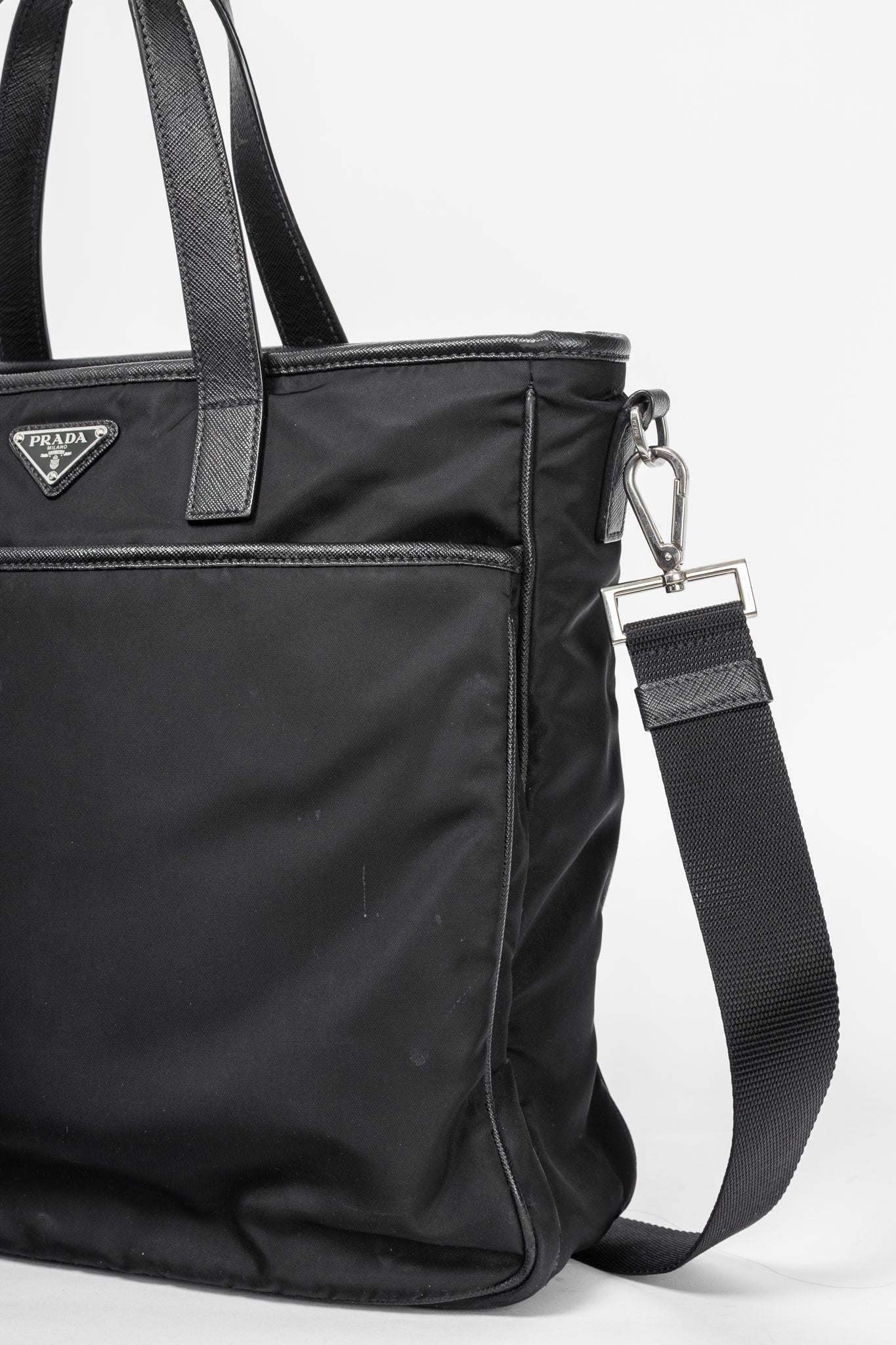 Prada Nero Tessuto & Saffiano-Leather 2-Way Tote