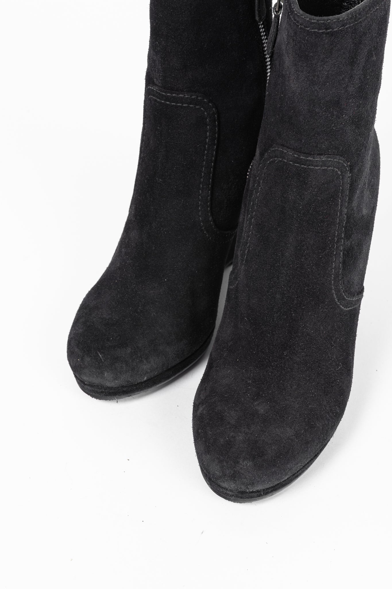 Prada Black Suede Wede Booties