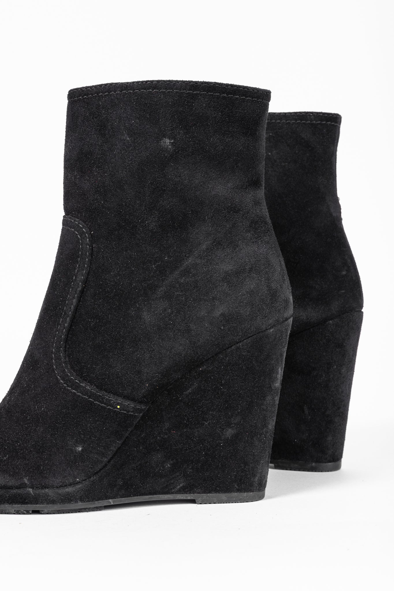 Prada Black Suede Wede Booties