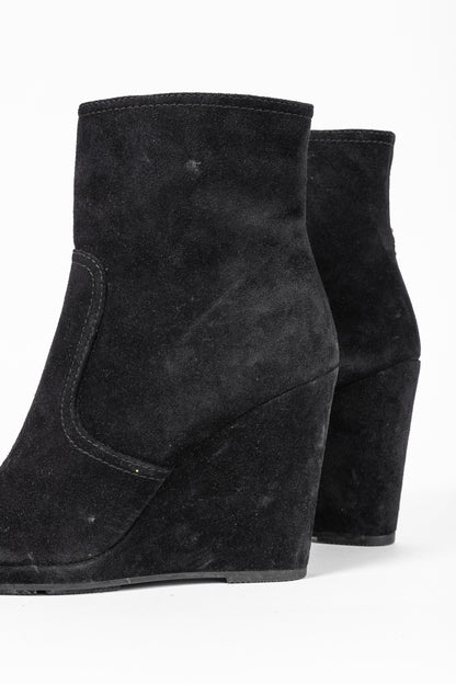 Prada Black Suede Wede Booties