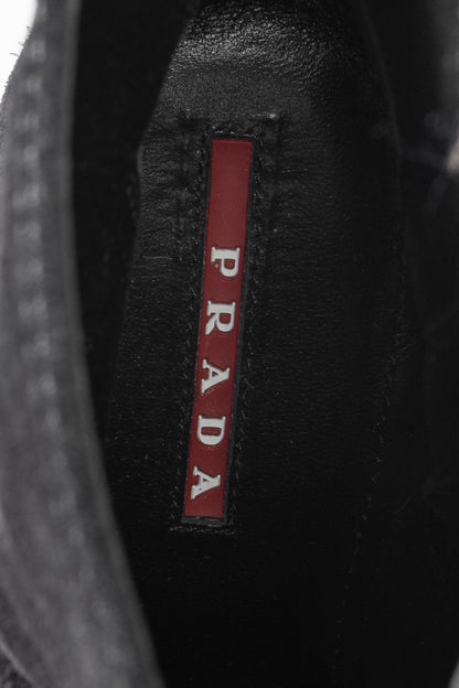 Prada Black Suede Wede Booties