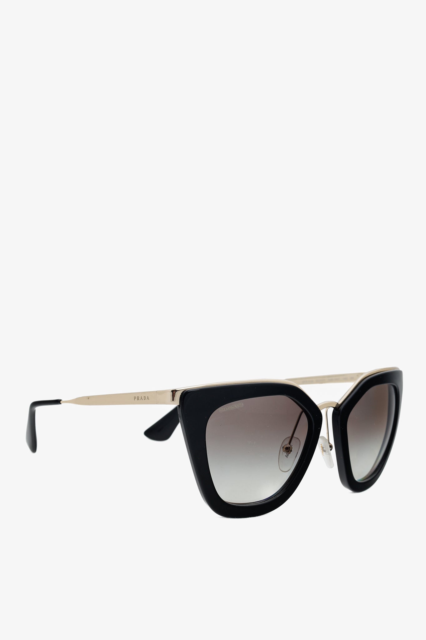 Prada SPR53S Black & Gold-Tone Cat-Eye Sunglasses