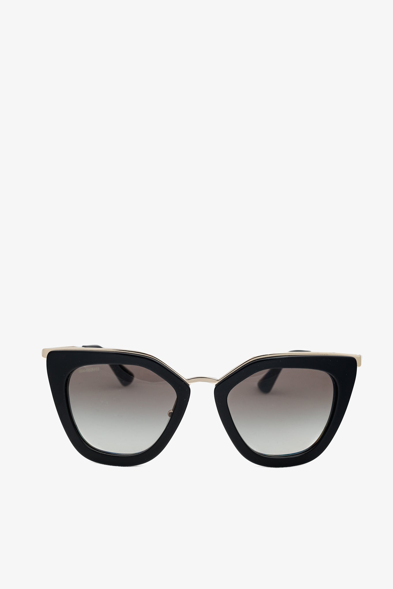 Prada SPR53S Black & Gold-Tone Cat-Eye Sunglasses