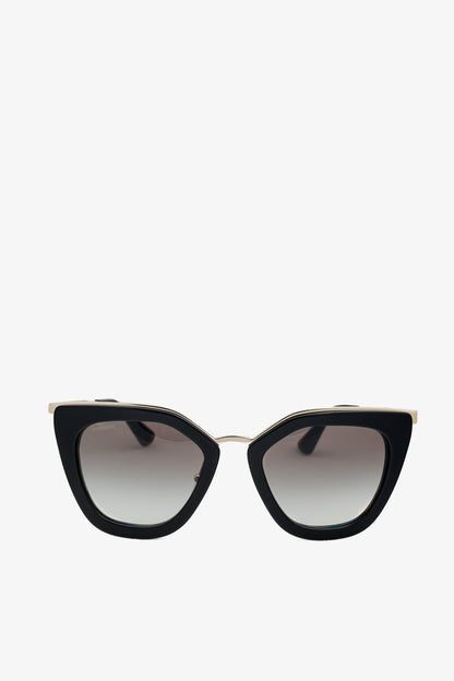 Prada SPR53S Black & Gold-Tone Cat-Eye Sunglasses