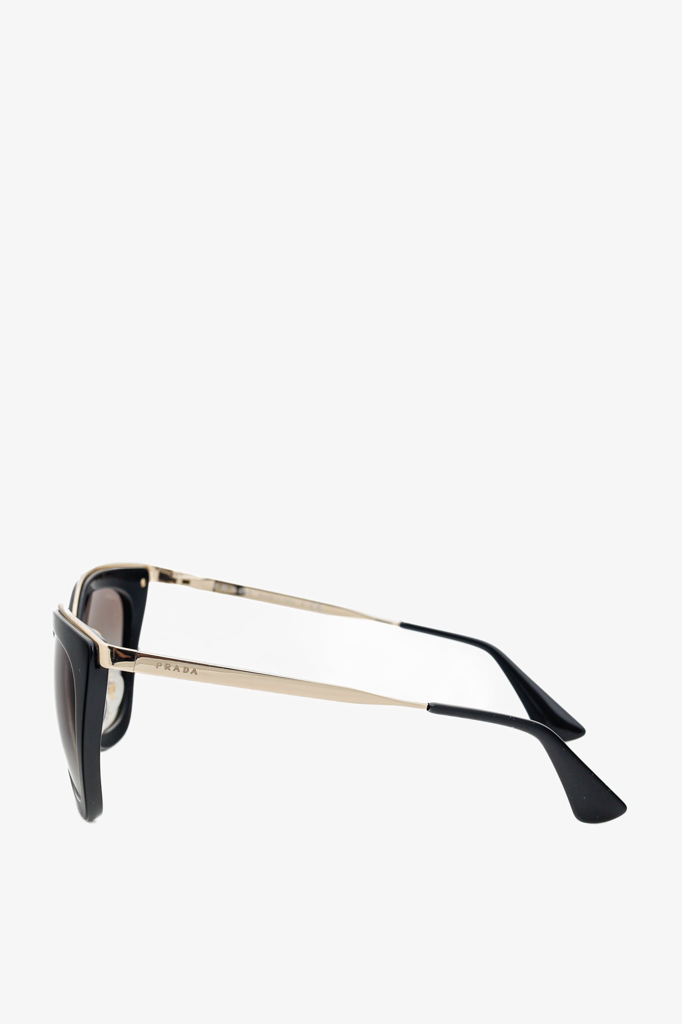 Prada SPR53S Black & Gold-Tone Cat-Eye Sunglasses