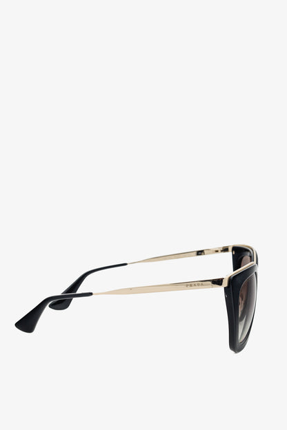 Prada SPR53S Black & Gold-Tone Cat-Eye Sunglasses