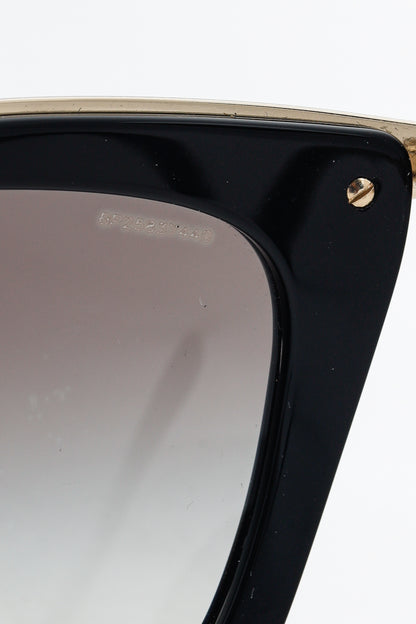 Prada SPR53S Black & Gold-Tone Cat-Eye Sunglasses