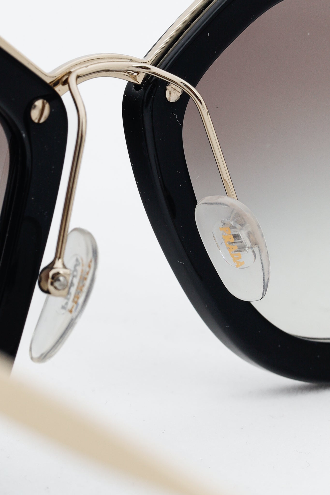 Prada SPR53S Black & Gold-Tone Cat-Eye Sunglasses
