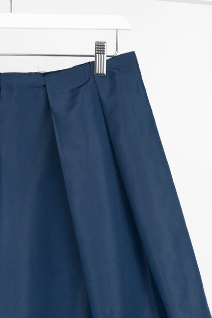 Prada Blue Silk-Taffeta Pleated Flared Skirt