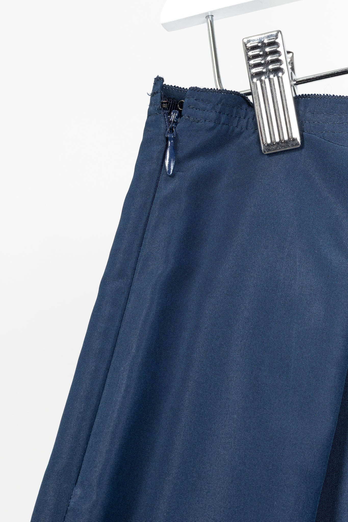 Prada Blue Silk-Taffeta Pleated Flared Skirt