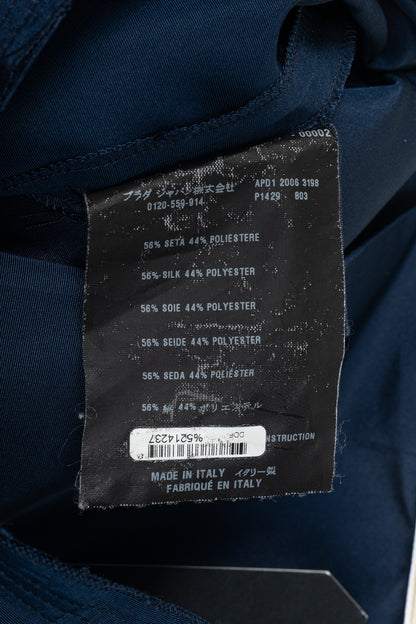 Prada Blue Silk-Taffeta Pleated Flared Skirt