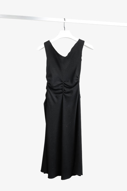 Prada Black Crepe Bow Sleeveless Dress