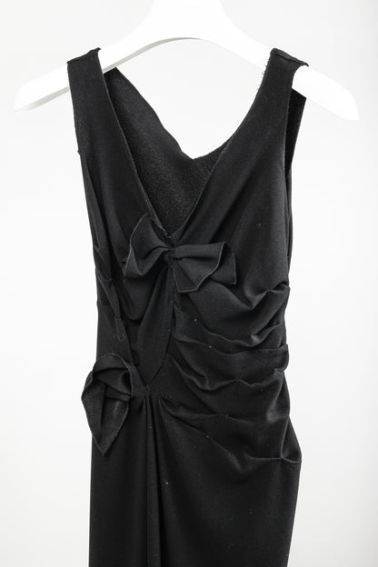 Prada Black Crepe Bow Sleeveless Dress