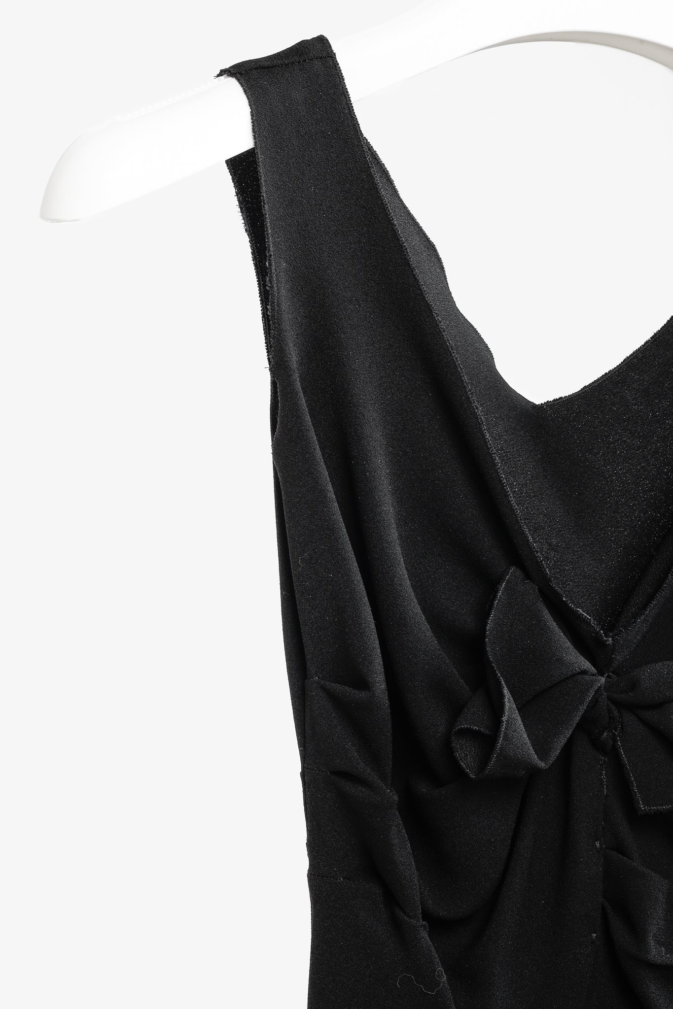 Prada Black Crepe Bow Sleeveless Dress