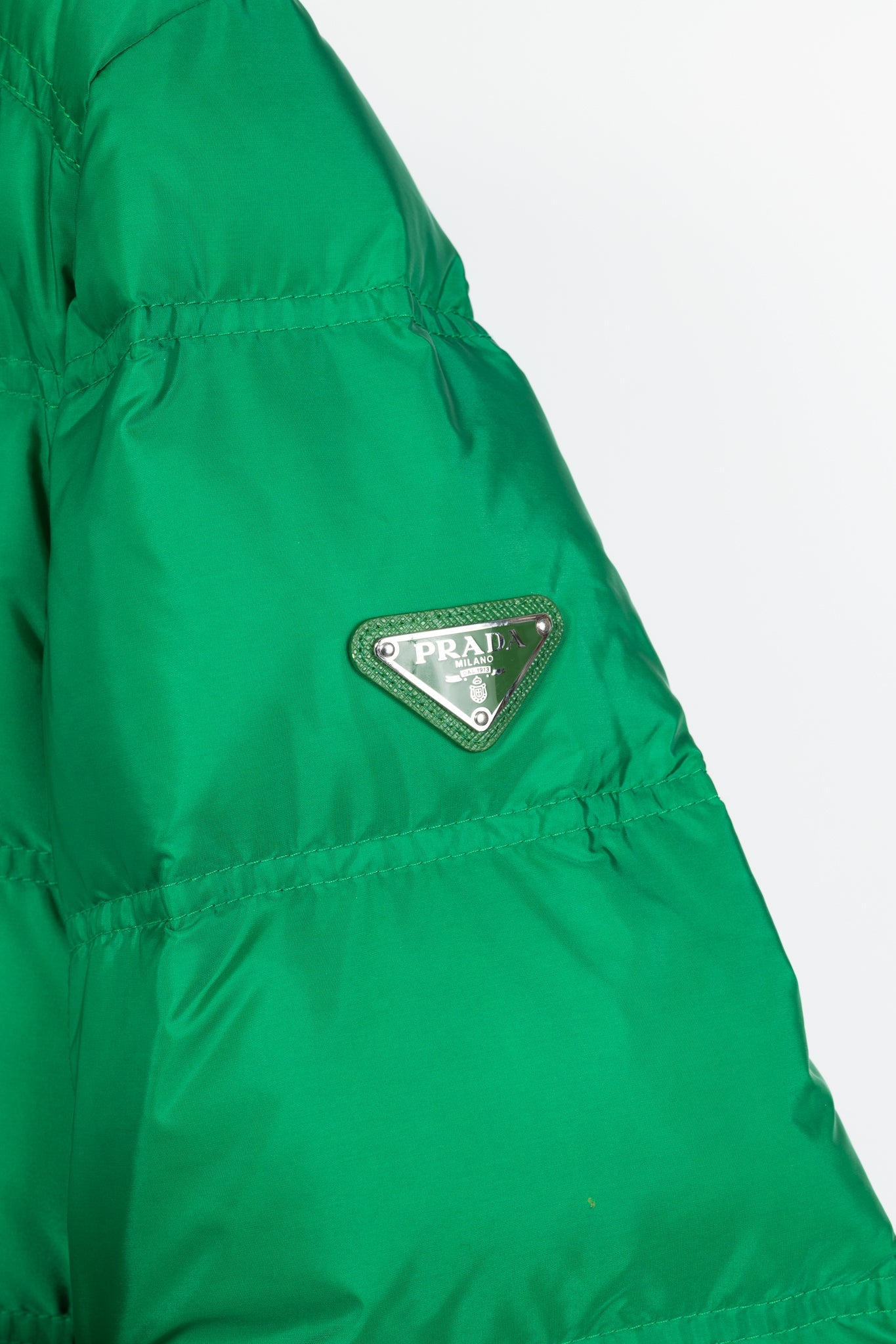 Prada Green Nylon Hooded Puffer Jacket