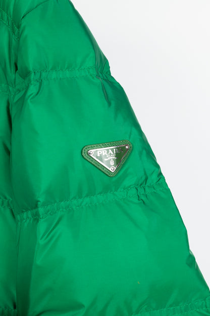 Prada Green Nylon Hooded Puffer Jacket